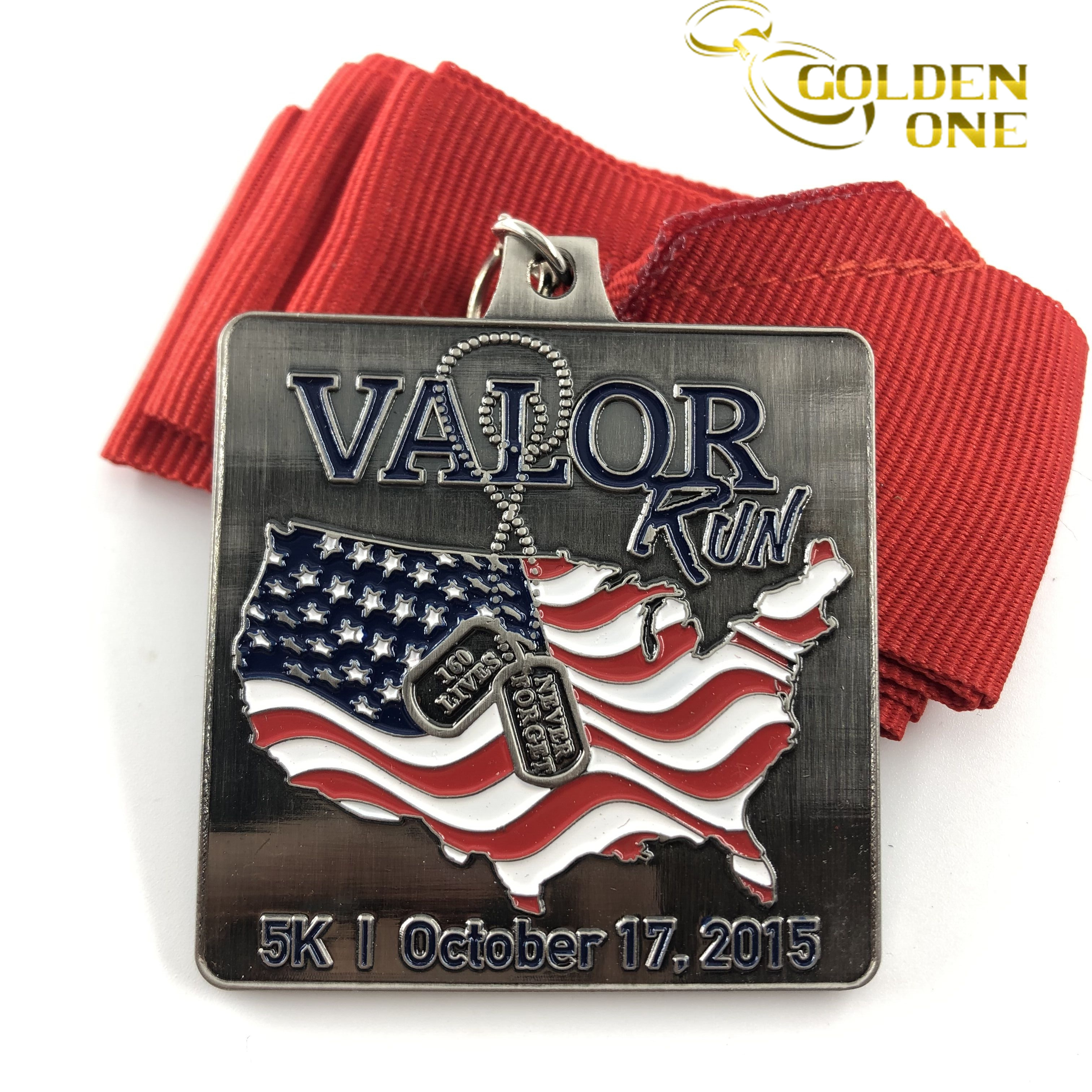 Wholesale Custom Medals Cheap Blank Zinc Alloy Marathon Run Snowflake Shape Sports Soft Enamel Medal With Ribbon