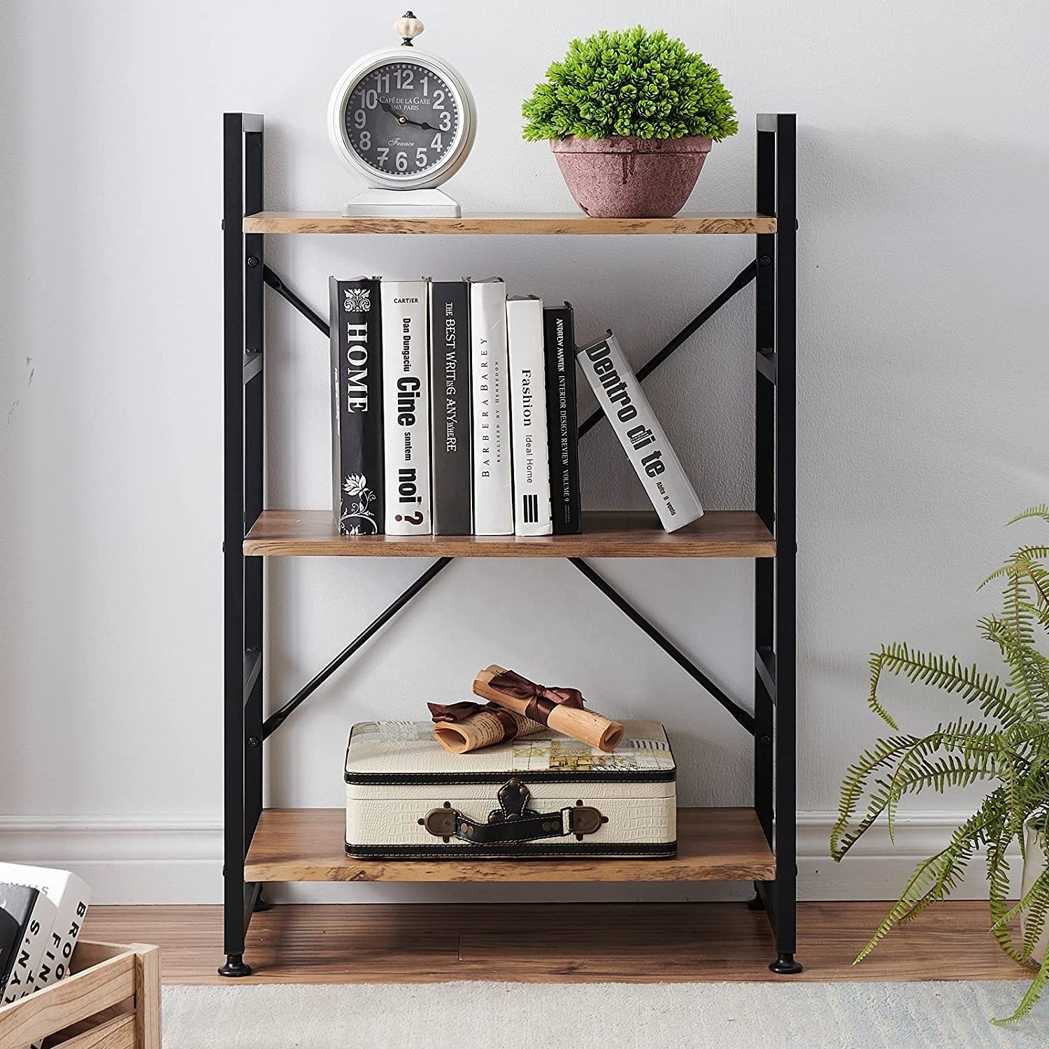 Home furniture 3 Tier Bookshelf  Modern Book Shelf Tall Bookcase Shelf Storage Organizer for Bedroom Living Room Home Office