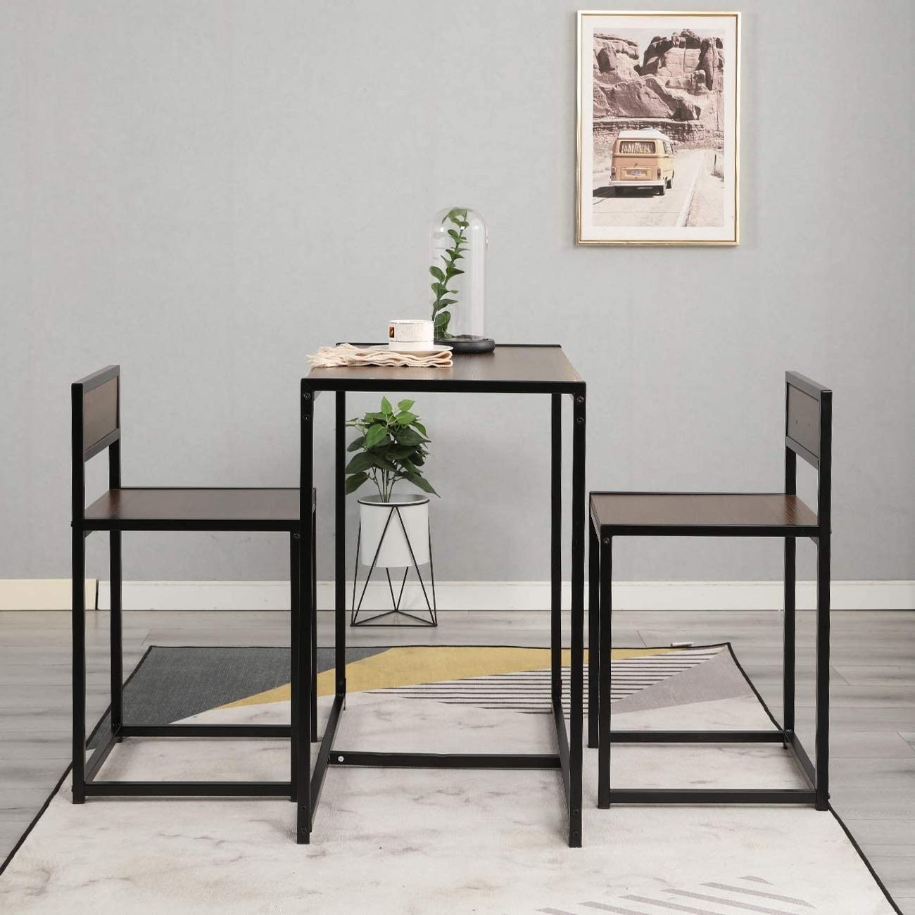 Nesting Style Space saving kitchen table&chairs set of 2 dining table sets for dining room dinette breakfast nook small space