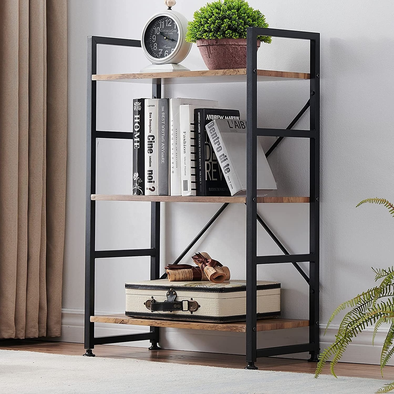 Home furniture 3 Tier Bookshelf  Modern Book Shelf Tall Bookcase Shelf Storage Organizer for Bedroom Living Room Home Office