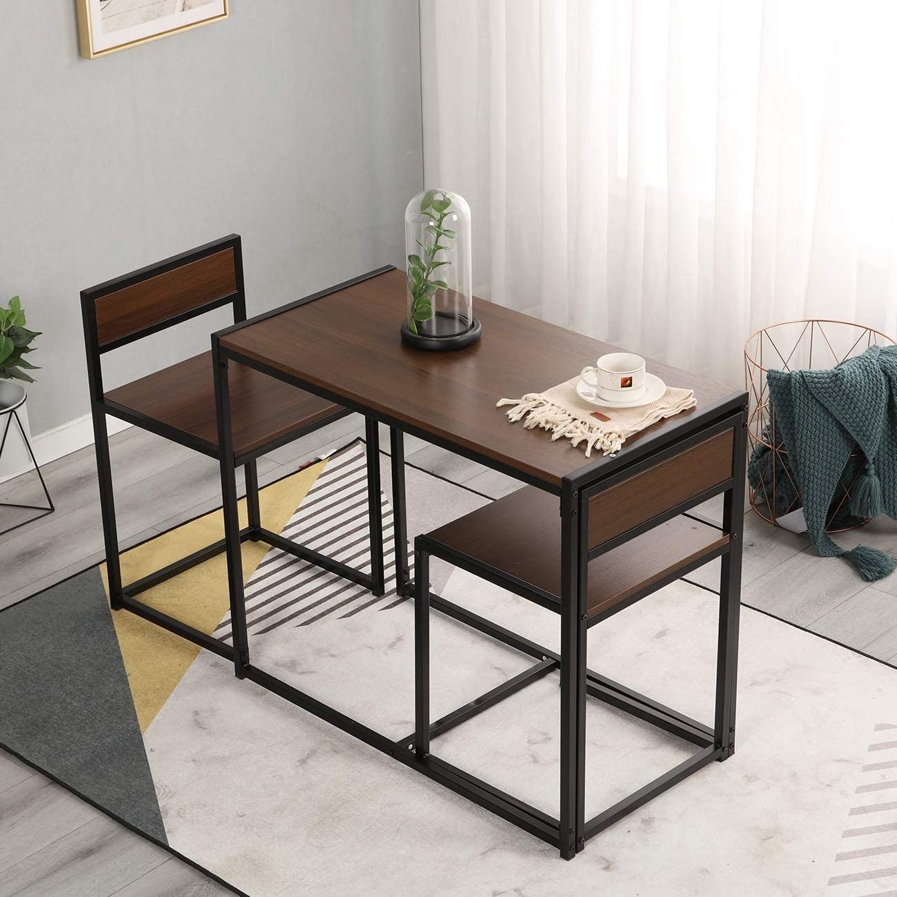 Nesting Style Space saving kitchen table&chairs set of 2 dining table sets for dining room dinette breakfast nook small space