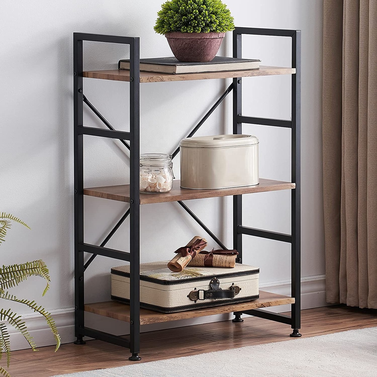 Home furniture 3 Tier Bookshelf  Modern Book Shelf Tall Bookcase Shelf Storage Organizer for Bedroom Living Room Home Office