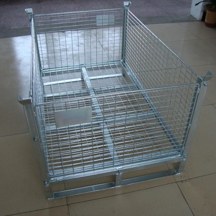 Large Capacity Steel Wire Cages Folding Wire Mesh Cage Wire Pallet Stillage