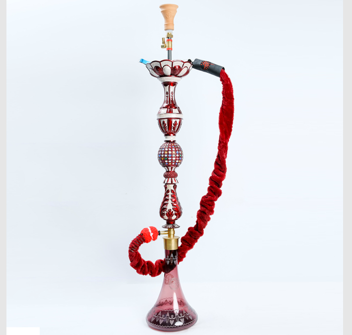 Golden River free sample wholesale large size glass hose mouth pipe shisha hookah set