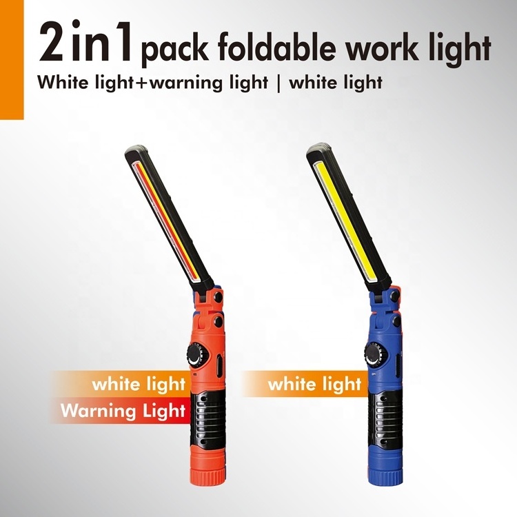 5W Rechargeable LED Flashlights 2pcs Set with White / Warning Light