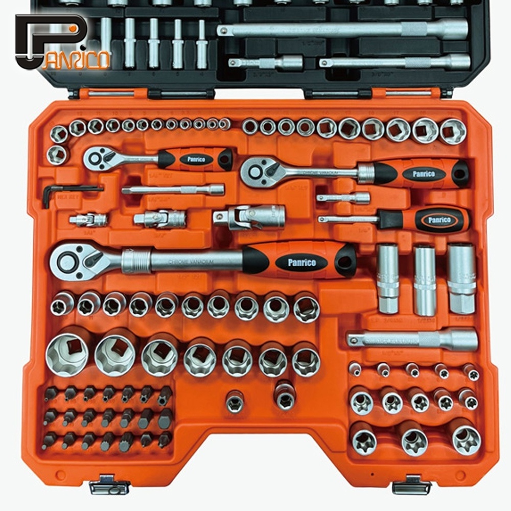 Industrial 155pcs 1/4 3/8 1/2  Drive Socket Set  Ratchet Wrench Tool Kit Auto Repair Bit Socket Set