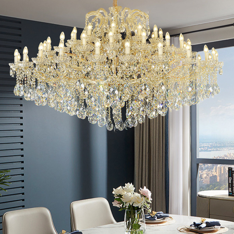 Maria Theresa Luxury Crystal Chandelier 8 heads Wedding Decoration Gold Hotel Lobby Crystal Light Chandelier