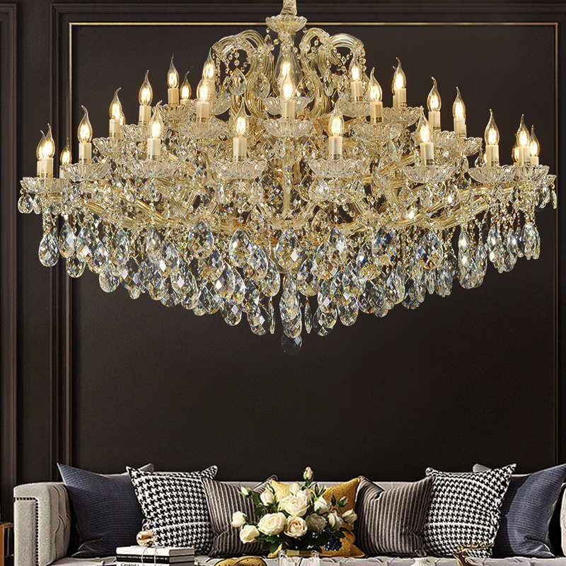 Maria Theresa Luxury Crystal Chandelier 8 heads Wedding Decoration Gold Hotel Lobby Crystal Light Chandelier