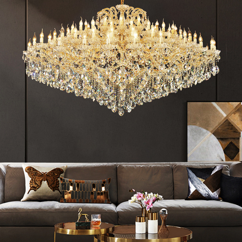 Maria Theresa Luxury Crystal Chandelier 8 heads Wedding Decoration Gold Hotel Lobby Crystal Light Chandelier