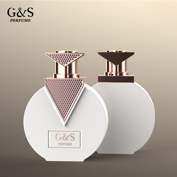 New Design Private Arabia Perfume bottle with zamac flower cap Custom glass perfume 100ml Luxury Cute Perfume Bottle