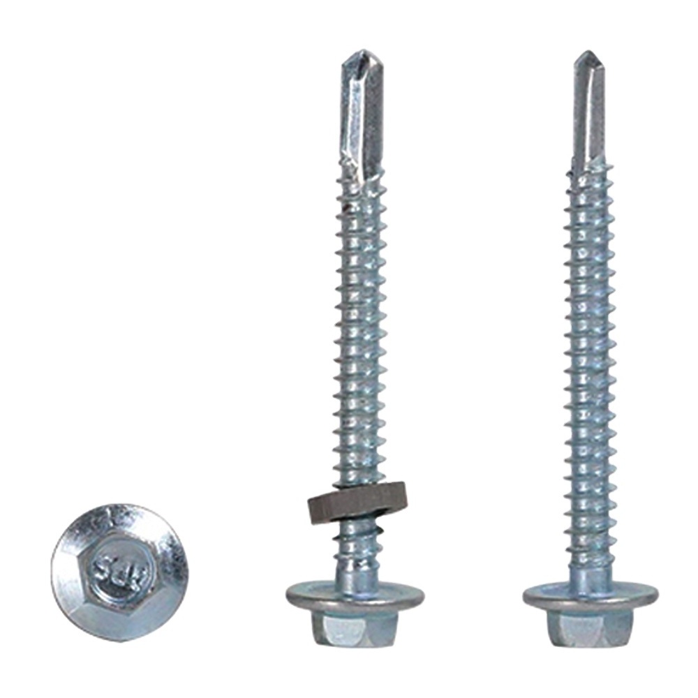 factory supply 25mm zinc plated self drilling point Hex head screws for metal and roofing