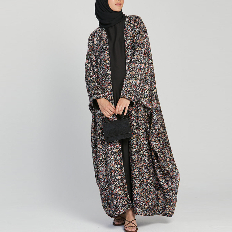 islamic clothing qatar saudi arabia abaya burqa design Black Floral wholesale abayas for women muslim