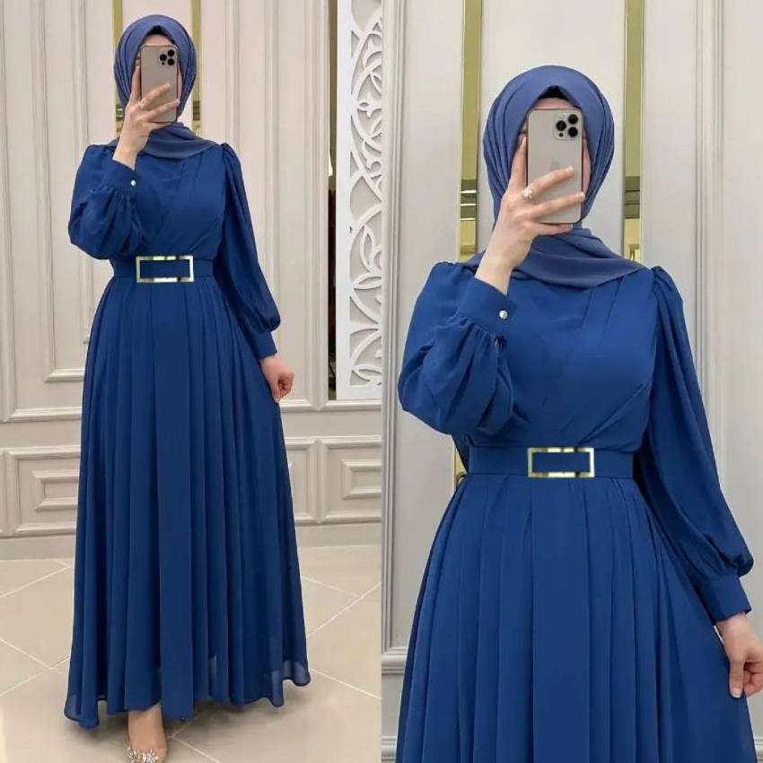 Good Selling 100% Polyester Traditional Muslim Clothing Femme Printed Best Abaya Women Muslim Dress Turkey 2023 Hijab