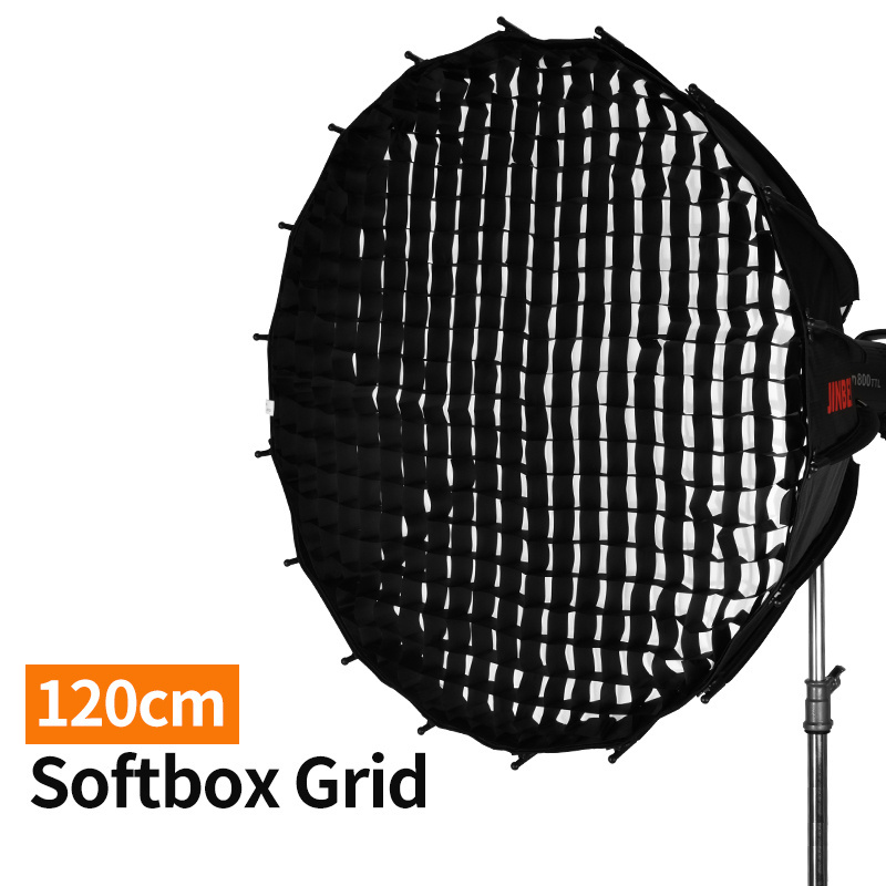 JINBEI 120cm Deep Reflective Parabolic Speedlite Soft box Photography Bowens Mount Umbrella Soft Box With Bag Diffuser Grid