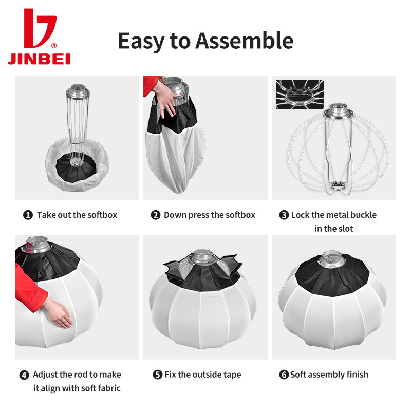 JINBEI Quick Set up 56cm Foldable Lantern Ball Soft Box With Bowens Mount and Carry Bag Photography Video Studio Soft Box