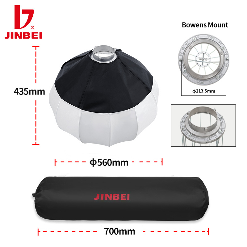 JINBEI Quick Set up 56cm Foldable Lantern Ball Soft Box With Bowens Mount and Carry Bag Photography Video Studio Soft Box