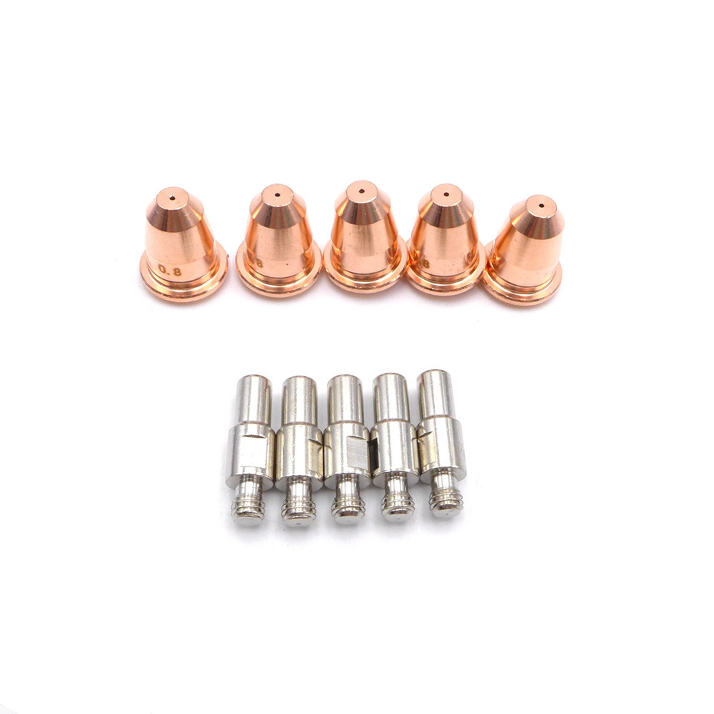 10sets Consumables Parts Tip PD0116 0.6 0.8 0.9mm & Electrode PR0110 Fit For S25 S45 PT-40 PT60 Plasma Cutting Torch