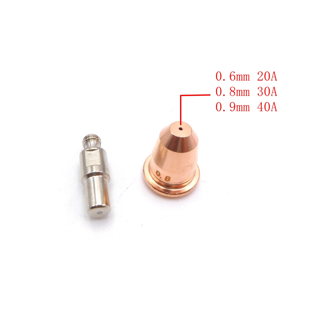 10sets Consumables Parts Tip PD0116 0.6 0.8 0.9mm & Electrode PR0110 Fit For S25 S45 PT-40 PT60 Plasma Cutting Torch