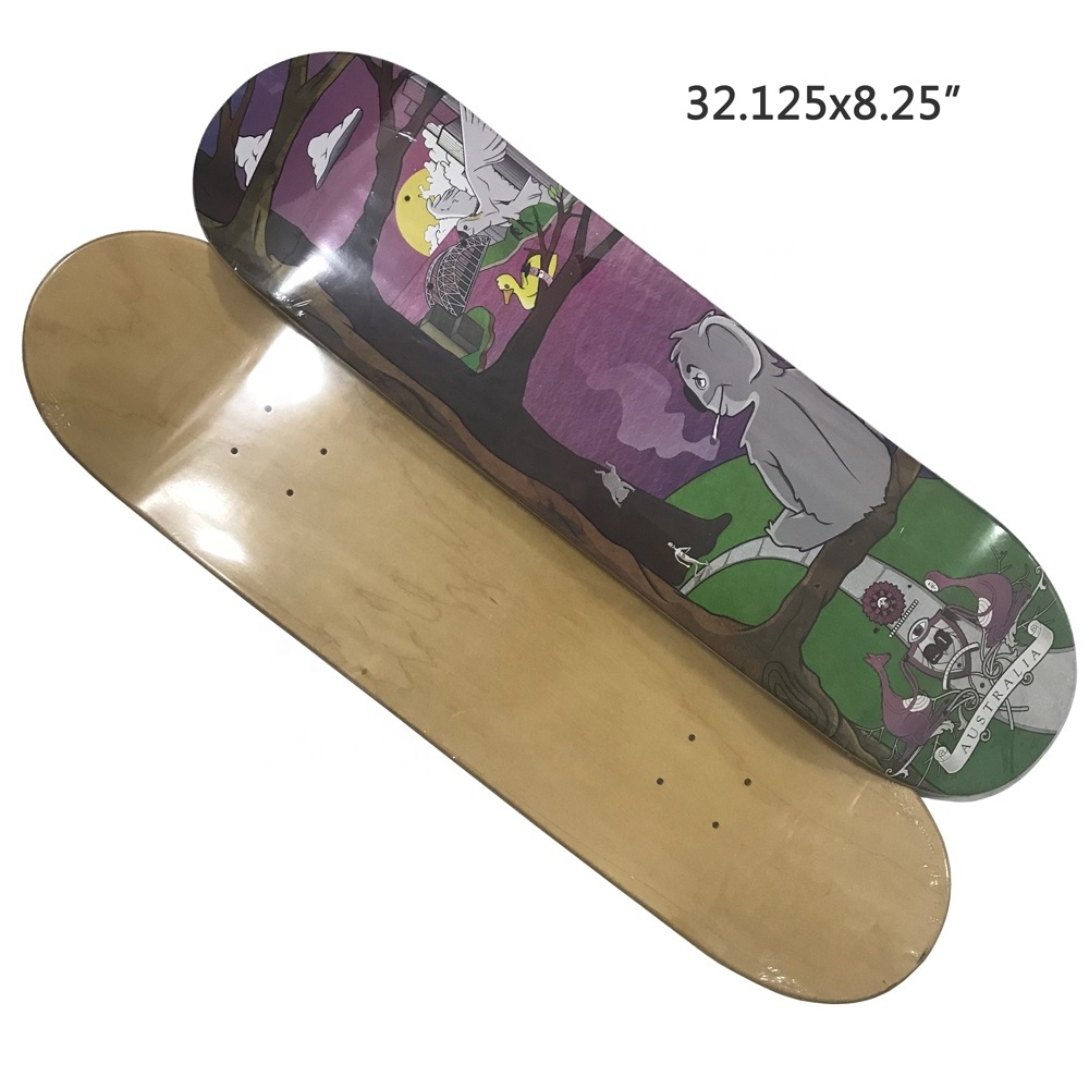 7 ply Canadian Maple Wood Cold Pressed Printing Skateboard Deck