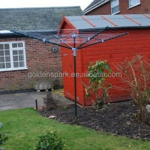 Outdoor Garden 4 Arm 50M Rotary Airer Washing Line Clothes Dryer Metal socket