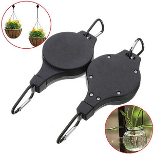 Retractable Hanging Basket Pulley Flower Plant Pots Pull Down Hanger Garden Tool