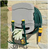 Garden Water Hose Reel Hanger With Storage