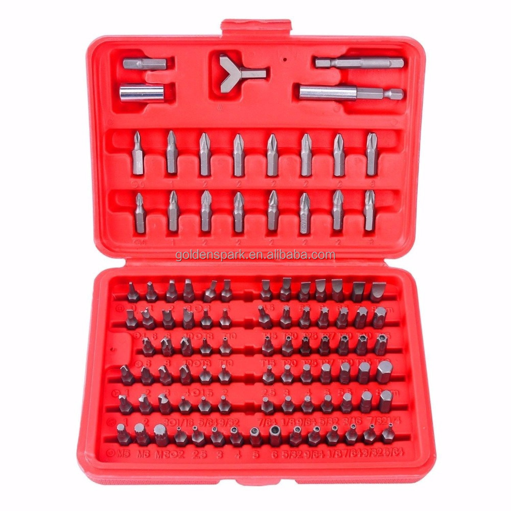 100Pc Chrome Vanadium Security Screwdriver Tamperproof Torx Hex Bit Set With Plastic Case