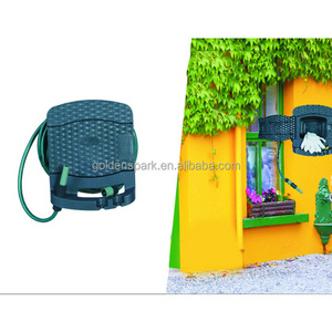 Garden Water Hose Reel Hanger With Storage