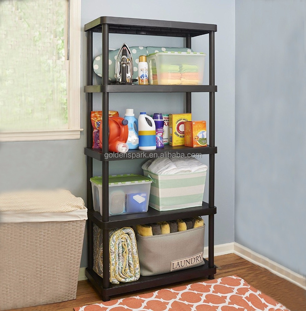 5 Tier Home Plastic Shelving Unit Storage Shelf Rack