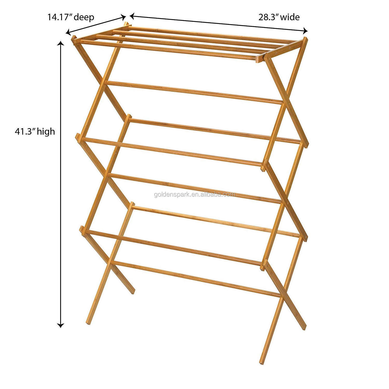 Folding Wooden Clothes Drying Rack | Dry Laundry and Hang Clothes | Bamboo