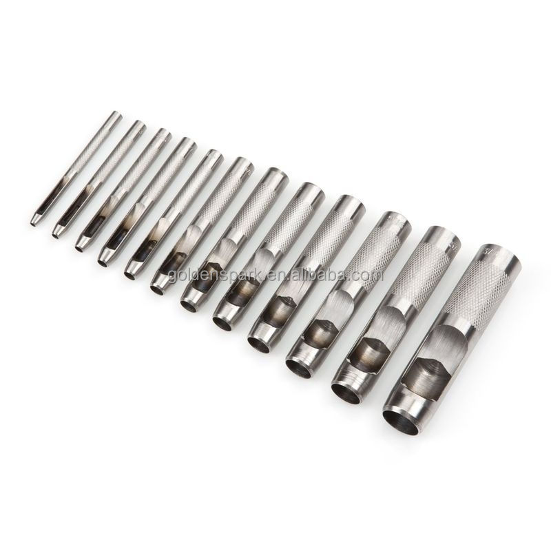 12PCS Precision Hollow Punch Set For Leather Plastic Gasket Hole Cutter