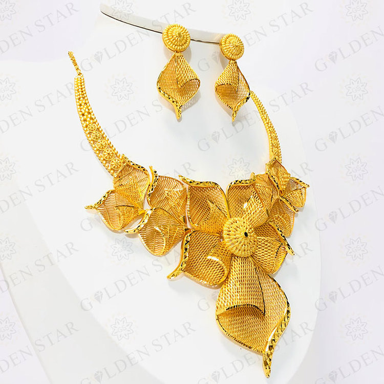 Golden Star Jewelry custom gold Different materials necklace african jewelry with earrings