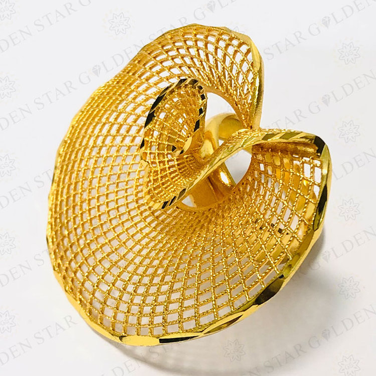 Golden Star Jewelry Customize Dubai Gold Ring Women jewelry gold plated Copper Ring