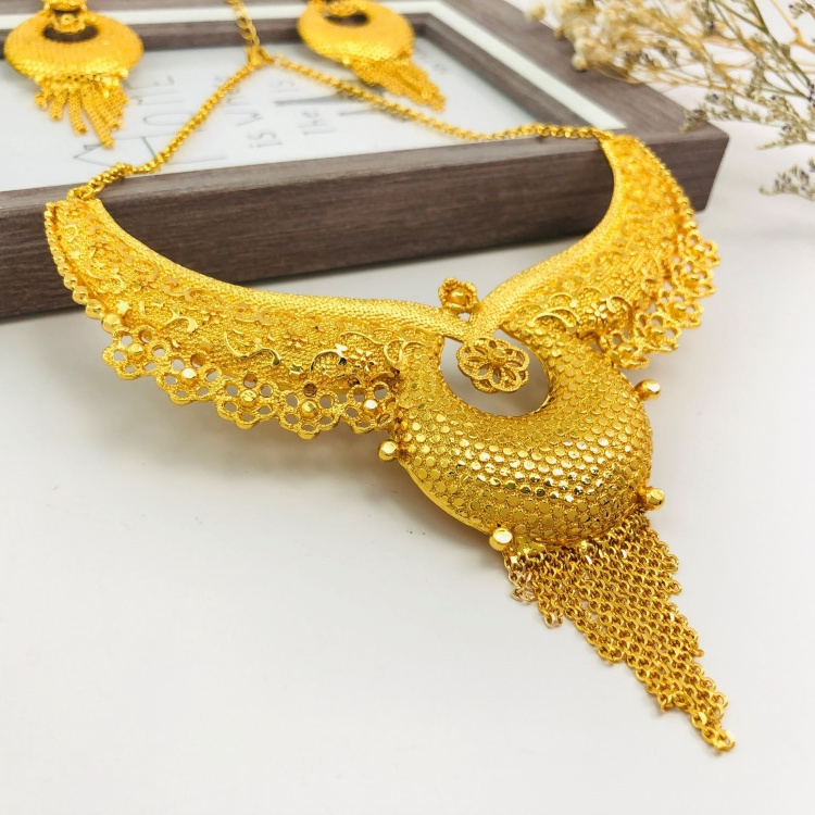 Golden Star Jewelry custom Luxury women set gold african jewelry with earrings