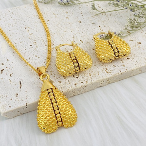 Golden Star Jewelry RTS Necklace Set Gold Plated Parure Bijoux For Women