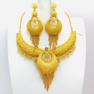 Golden Star Jewelry custom Luxury women set gold african jewelry with earrings