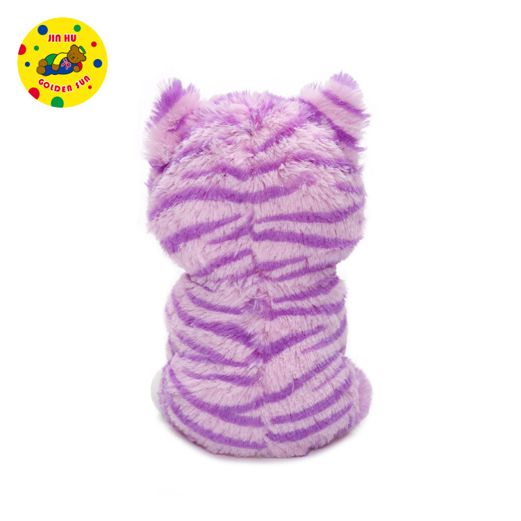 Stuffed Soft Animal Plush Sitting Purple big eyes Cat toy