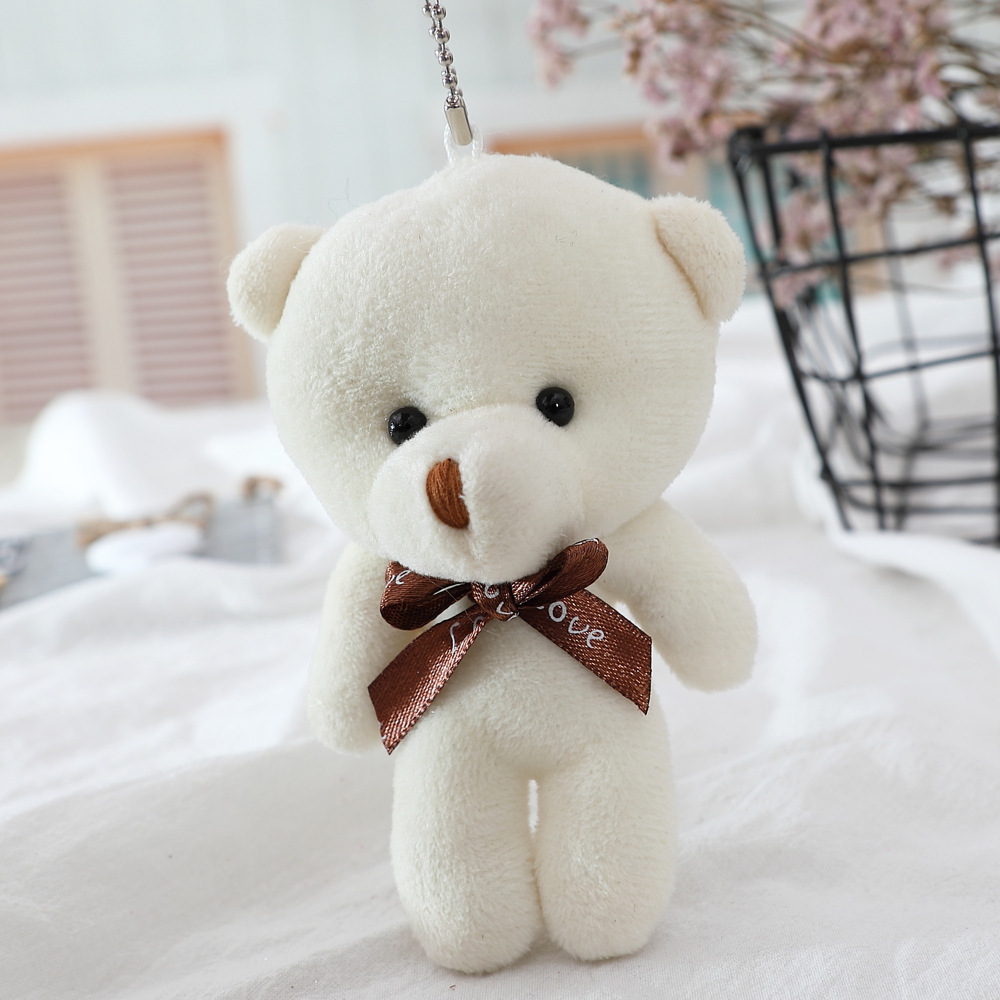 Various Colorful 10cm Keychain Wholesale Custom Kids Cartoon Stuffed Animal Soft Plush Mini Teddy Bear