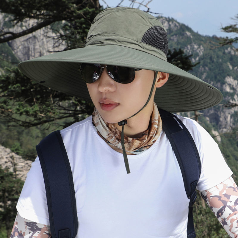 Summer Men Women Waterproof Wide Brim Bucket Hats Foldable fast drying Sun Hats for Fishing Hiking Beach sun visor cap