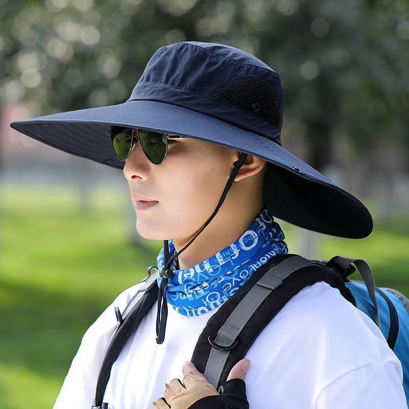 Summer Men Women Waterproof Wide Brim Bucket Hats Foldable fast drying Sun Hats for Fishing Hiking Beach sun visor cap