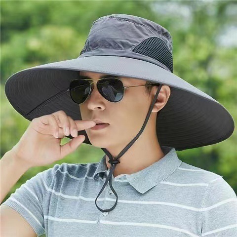 Summer Men Women Waterproof Wide Brim Bucket Hats Foldable fast drying Sun Hats for Fishing Hiking Beach sun visor cap