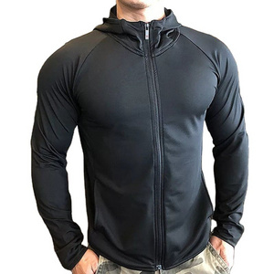 New Design Outdoor Zip up Running Jacket fitness men's quick drying slim Hoodies Jacket long sleeved hoodie training sportswear