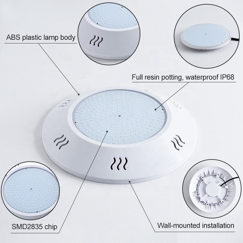 Full glue  ip68 12v 35W  rgb Resin led pool light swimming underwater led lights