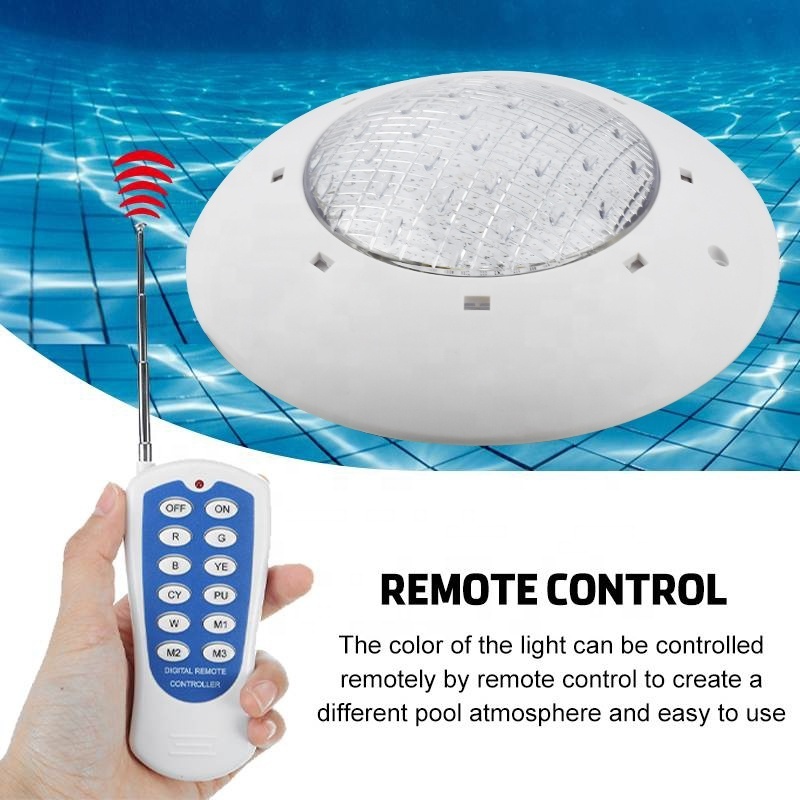 Ce Rohs 12Volt  Rgb Remote Led Underwater Light 12W  Abs Ip68 12W Surface Wall Mounted Swimming Pool Light