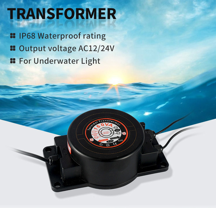 Lighting Transformer AC12V 24V IP67 Waterproof LED Driver 160W Modern Power Supply AC 110V 220V Adapter underwater Pool Lights