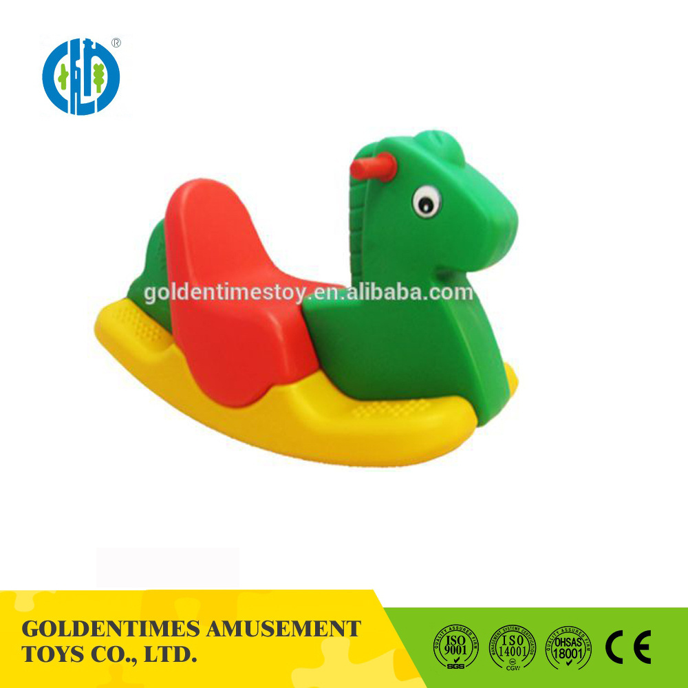 Children outdoor funny style amusement park plastic toy outdoor rocking horse