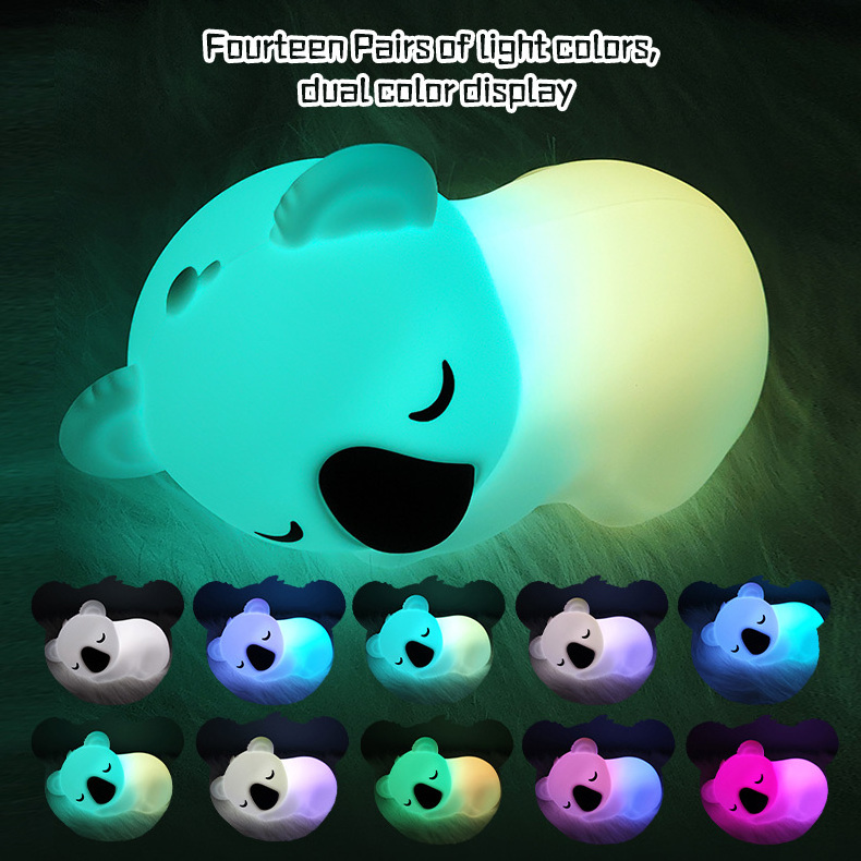 New Design Color Gradient Recharge Cute Gift Silicone baby sleeping lamp LED Night Light For Kids Baby Room