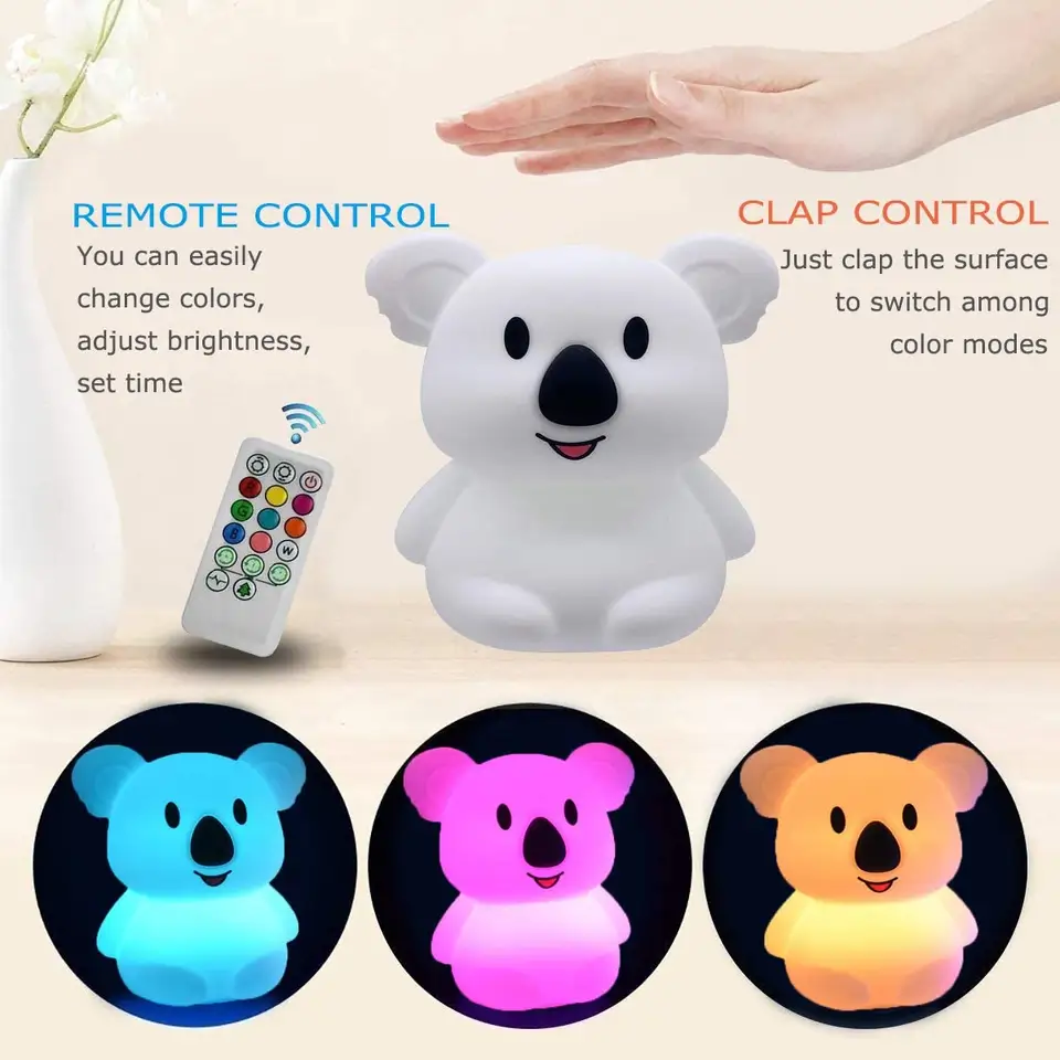 Touch RGB Led USB Rechargeable Light Up Toys Small Led Night Light Silicone Soft 3D Animal New Modern Led Table Lamp for Gifts