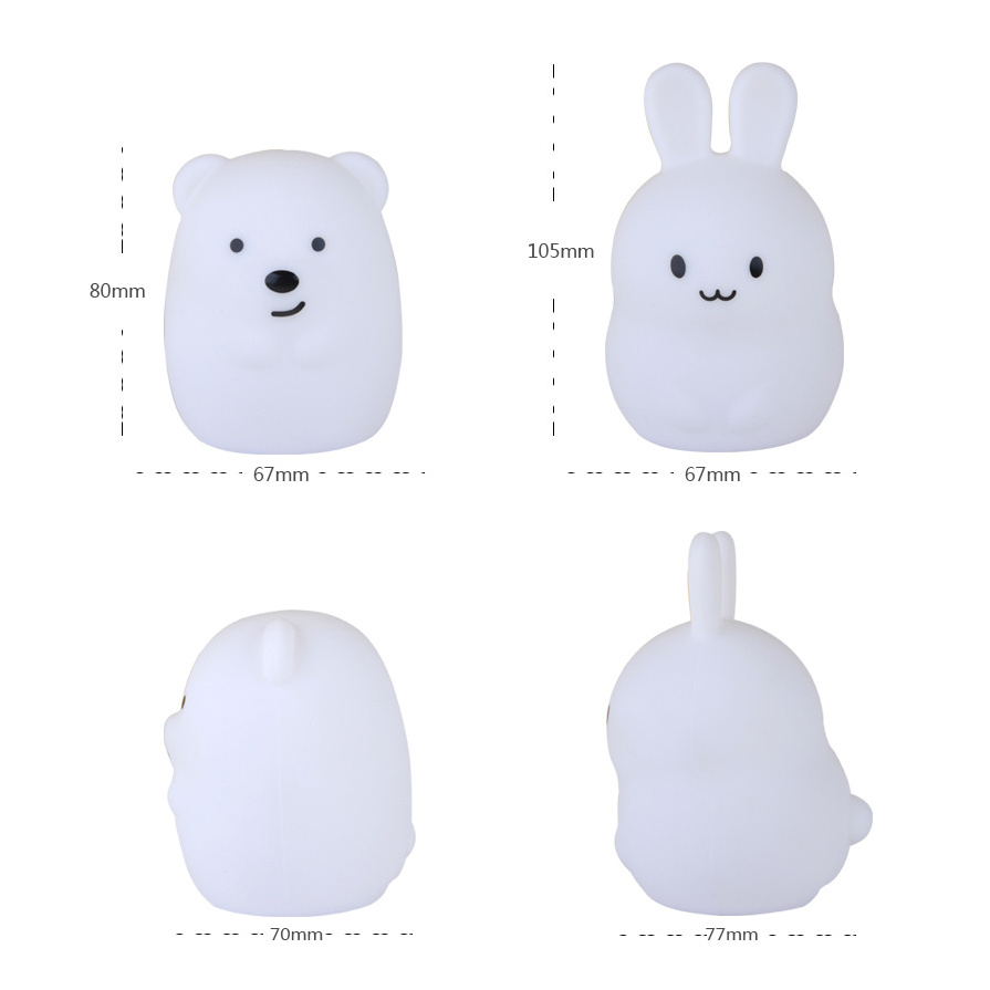 Battery Operated Silicone Rgb Sensor Table Touch Hatch Baby Rest Sound Cute Kids Lamp,Led Night Light,Night Light For Kids