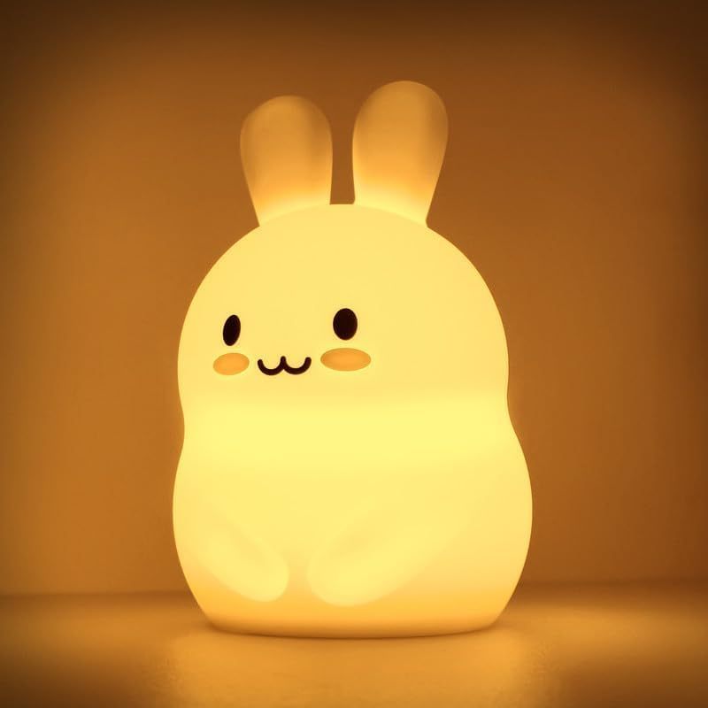 Color changing LED Children Animal Soft Cartoon Baby Nursery Lamp Bunny Rabbit Silicone Night Light